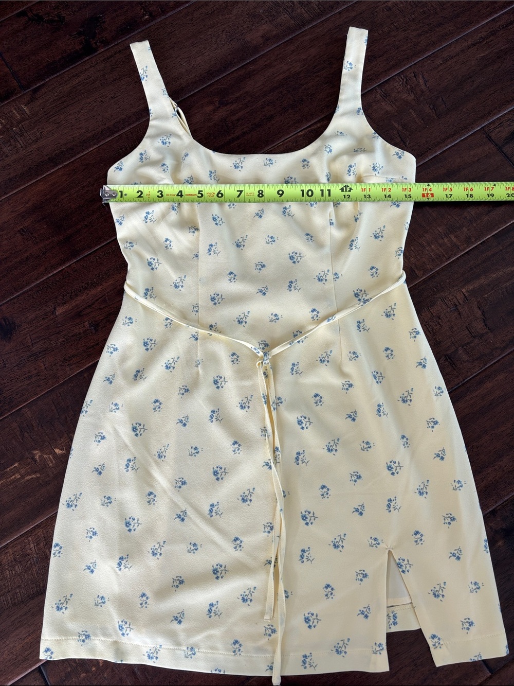 Abercrombie & Fitch Sunny Yellow Mini Dress with Blue Floral Print - Picture 4 of 8
